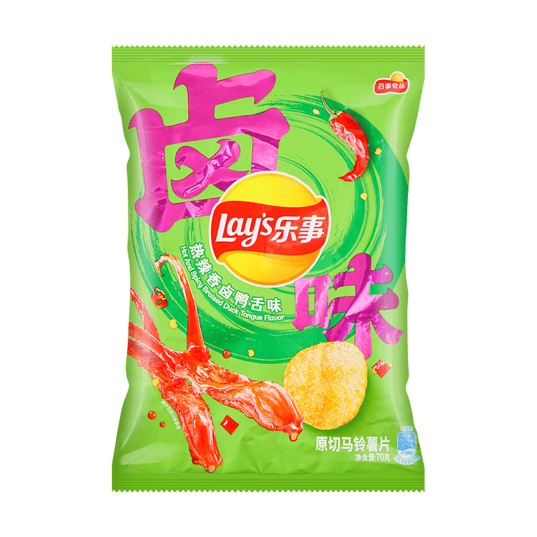 Lay's Potato Chips(Hot & Spicy Braised Artificial Duck Tongue Fla)