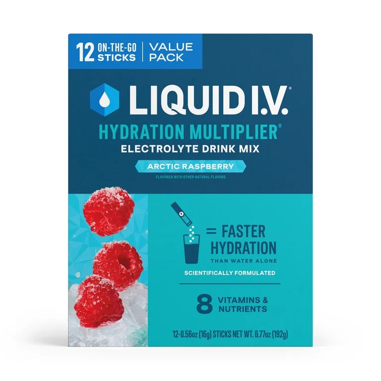 Liquid I.V. Arctic Raspberry Hydration Multiplier Powdered Electrolyte Drink Mix, 12 Ct Packets