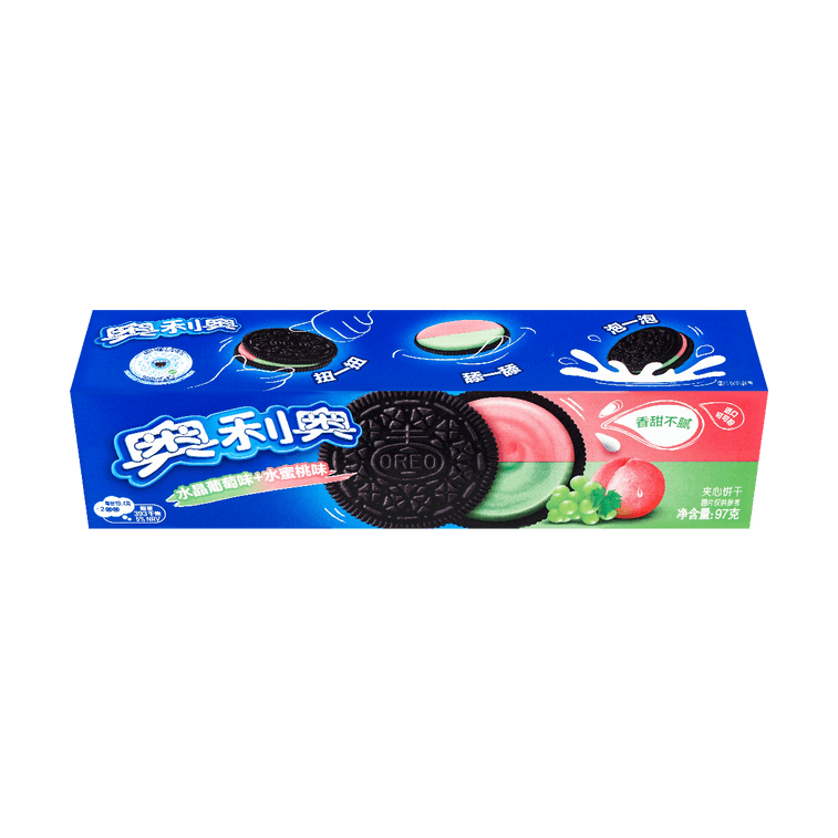 Oreo Sandwich Cookies Crystal Grape Peach Biscuit 3.42oz China