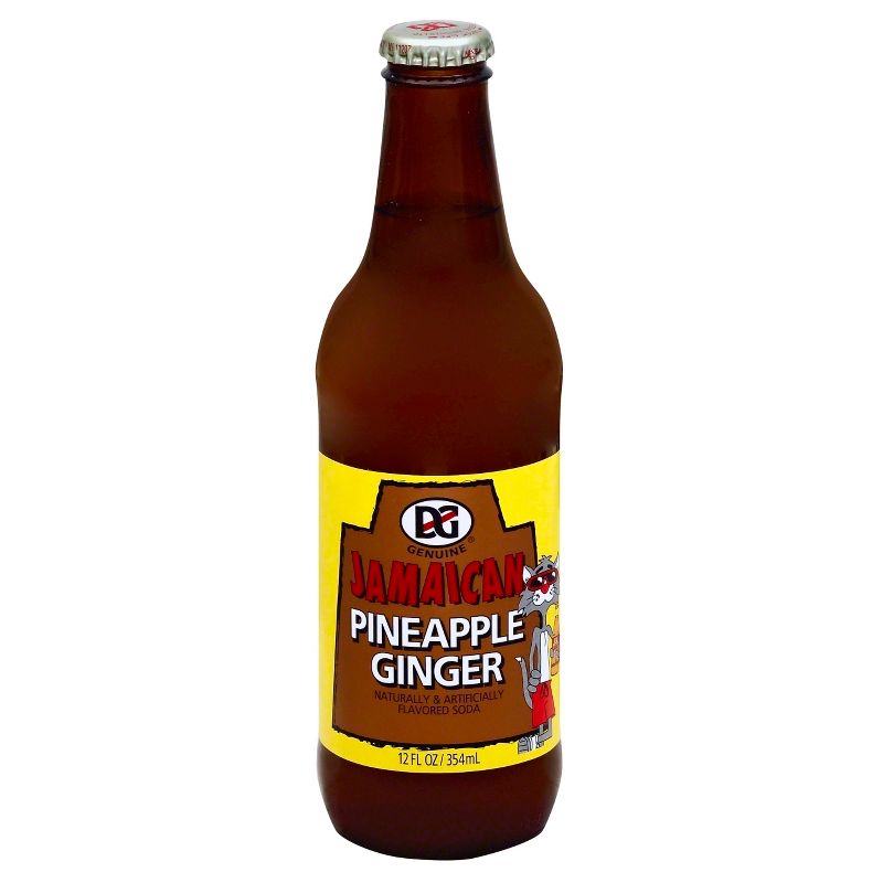 Genuine Jamaican D&G Pineapple Ginger Flavored Soda, 12 oz