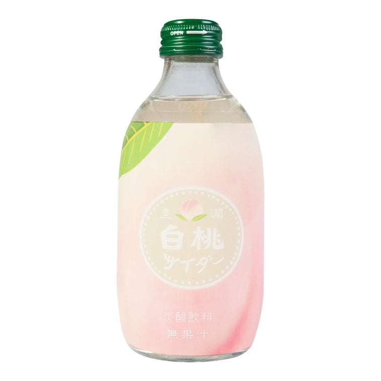 TOMOMASU White Peach Cider Soda 300ml - Exotic Japanese Drink