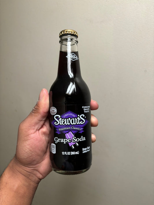 Stewart's Grape Soda, 12 fl oz Glass Bottle