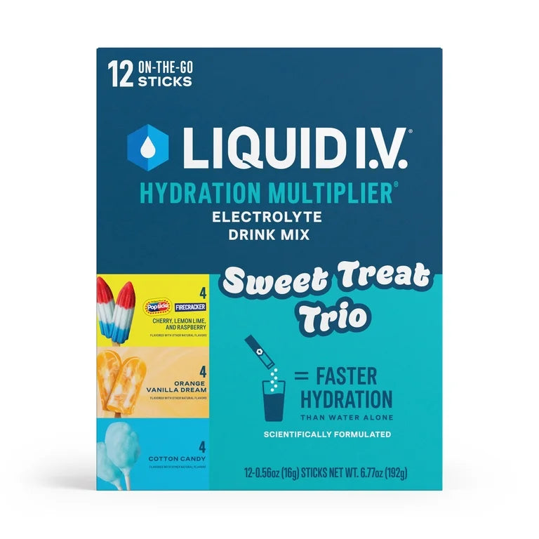 Liquid I.V. Sweet Treat Trio Hydration Multiplier Powdered Electrolyte Drink Mix, 12 Count Packets