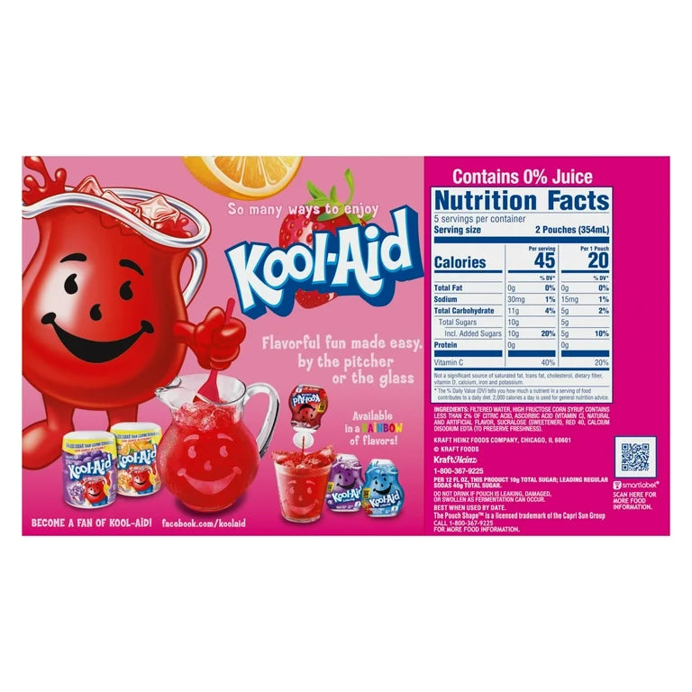 Kool-Aid Jammers Sharkleberry Fin Strawberry Orange Punch Kids Drink 10 Ct Box