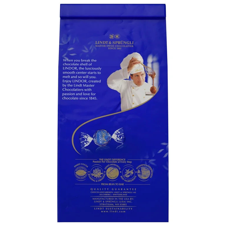 Lindt Lindor Dark Chocolate Candy Truffles, 8.5 oz. Bag