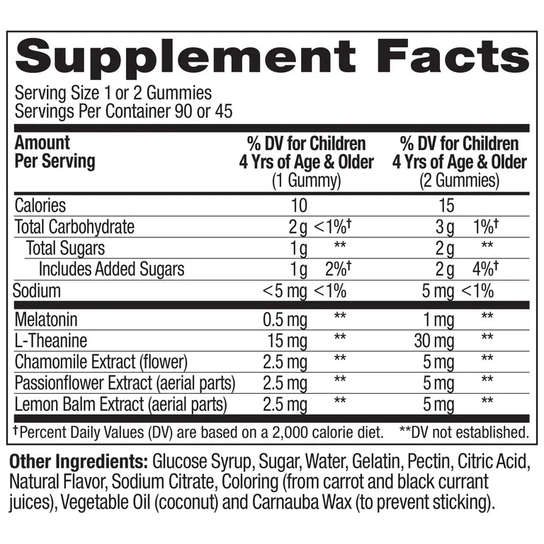 OLLY Kids Sleep Gummies Ages 4+, 1 mg Melatonin per 2 gummies serving, Occasional Sleep Support, 90 Count