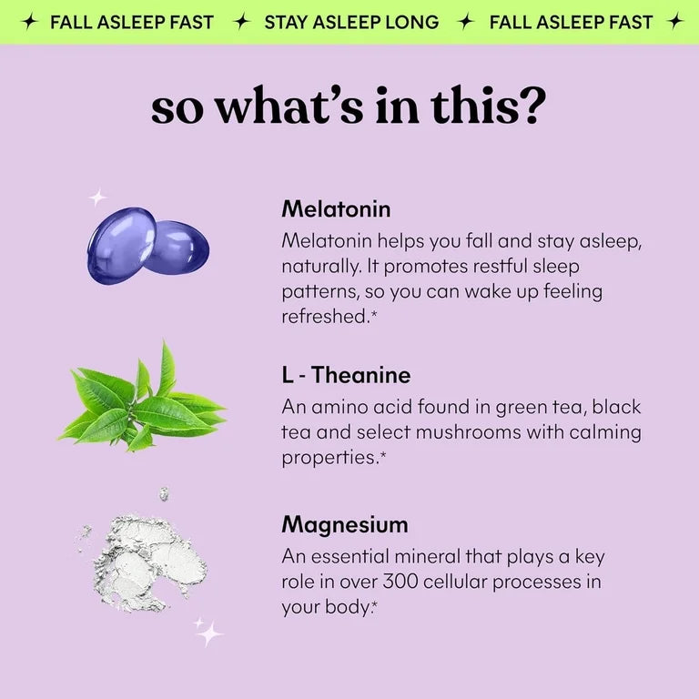 Lemme Sleep Gummies with 5mg Melatonin, Elderberry, Magnesium, L-Theanine, Chamomile and Lavender, Drug-Free Nighttime Sleep Aid, Vegan, Gluten Free, Gelatin Free, Non GMO, Berry Flavored, 60 Count