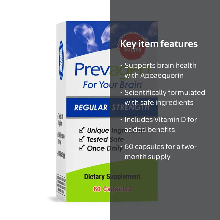 Prevagen Regular Strength Capsules with Apoaequorin & Vitamin D for Your Brain 60 Count