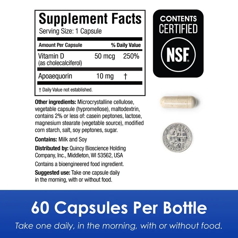Prevagen Regular Strength Capsules with Apoaequorin & Vitamin D for Your Brain 60 Count