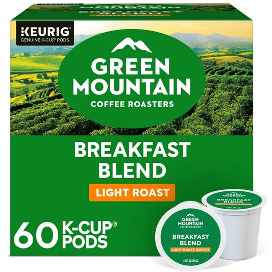 Green Mountain Coffee Roasters, Breakfast Blend Light Roast K-Cup Coffee Pods, 60 Count