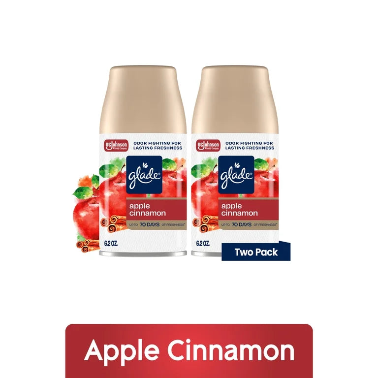 Glade Automatic Spray Refill, Air Freshener, Apple Cinnamon, 2 Refills