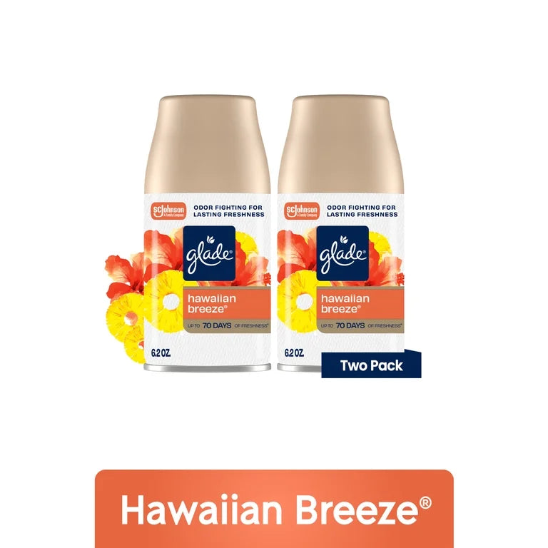 Glade Automatic Spray Refill, Air Freshener, Hawaiian Breeze, 2 Refills