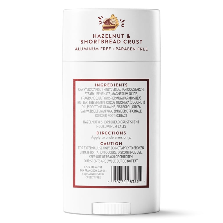 Native Aluminum Free Deodorant, Hazelnut & Shortbread Crust, 2.65oz