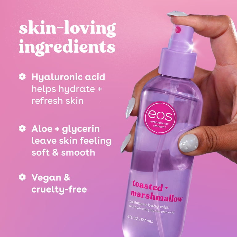 eos Cashmere Body Mist for Women, Toasted Marshmallow, Marshmallow Body Spray, 6 fl oz