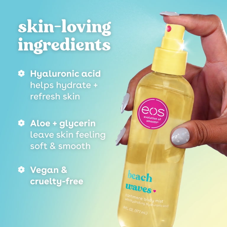eos Cashmere Body Mist for Women, Beach Waves, Pineapple Coconut Body Spray, 6 fl oz