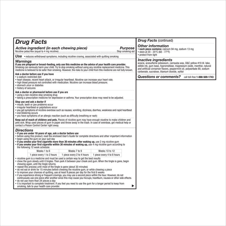 Nicorette Nicotine Gum, Stop Smoking Aids, 4 mg, Cinnamon Surge, 100 Count