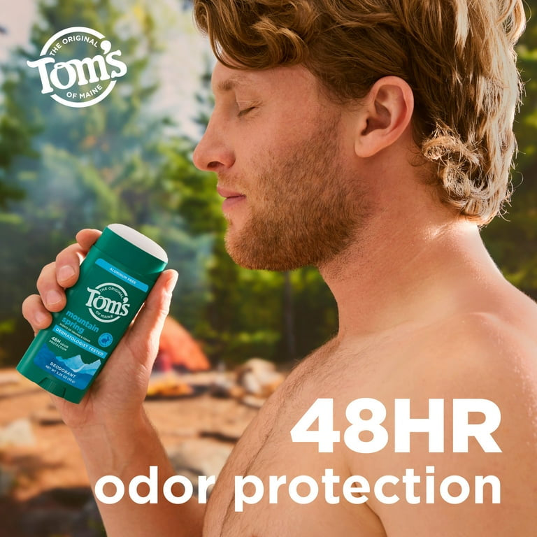 Tom’s of Maine Mountain Spring Natural Deodorant for Men and Women, Aluminum Free, 3.25 oz