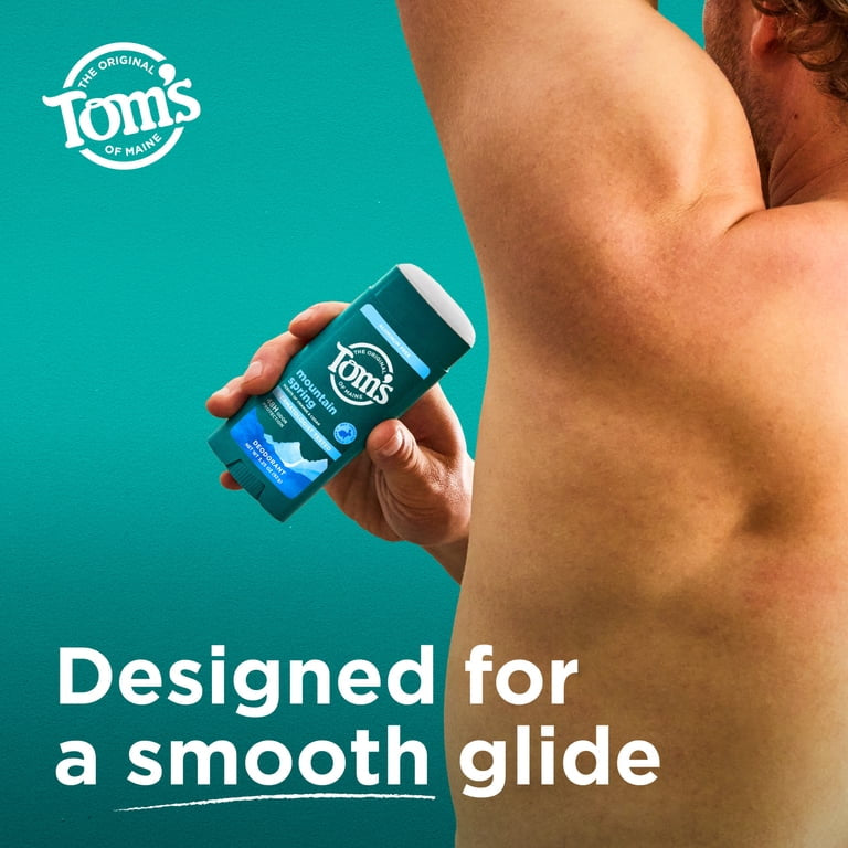 Tom’s of Maine Mountain Spring Natural Deodorant for Men and Women, Aluminum Free, 3.25 oz