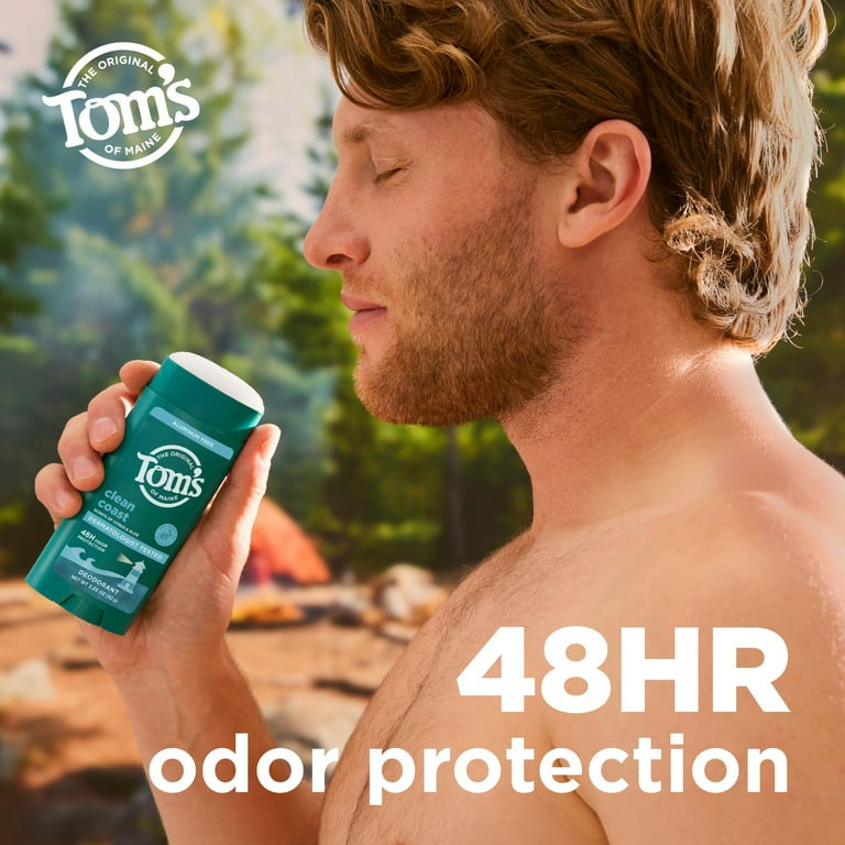 Tom’s of Maine Clean Coast Natural Deodorant for Men and Women, Aluminum Free, 3.25 oz