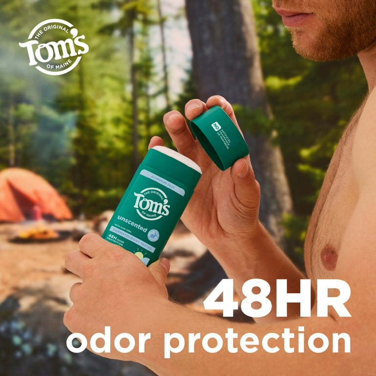 Tom’s of Maine Unscented Natural Deodorant for Men and Women, Aluminum Free, 3.25 oz