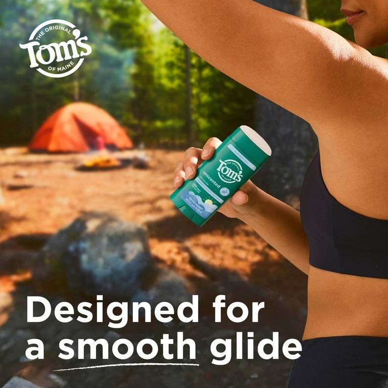 Tom’s of Maine Unscented Natural Deodorant for Men and Women, Aluminum Free, 3.25 oz