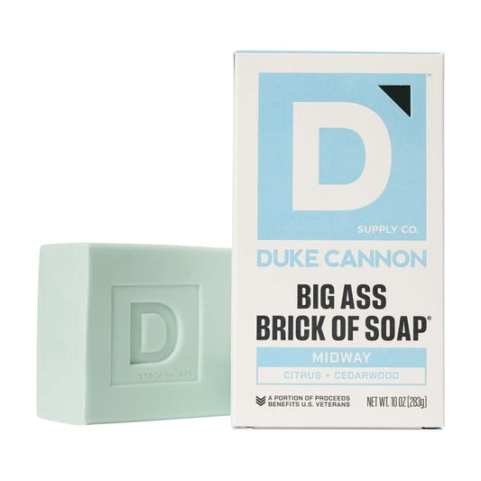 Duke Cannon Big Ass Brick of Soap for Men, Midway Scent, 10 oz Bar
