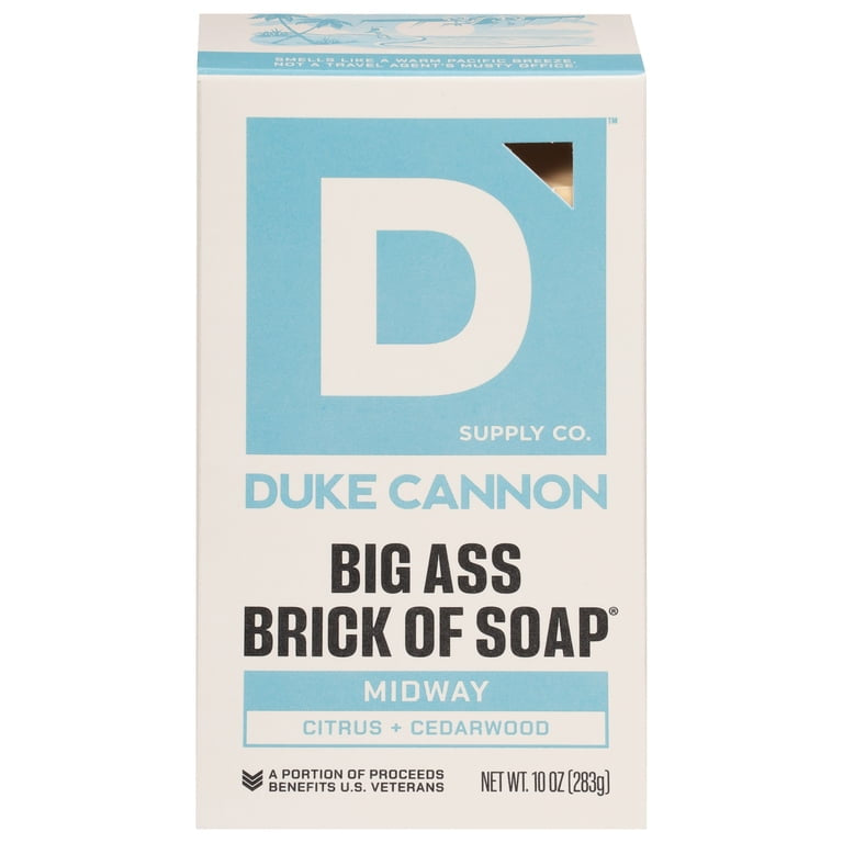 Duke Cannon Big Ass Brick of Soap for Men, Midway Scent, 10 oz Bar