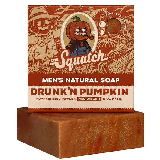 Dr. Squatch Natural Men’s Bar Soap - Cold Process Body Soap Bar - Gifts for Men - Drunkin' Pumpkin (5oz)