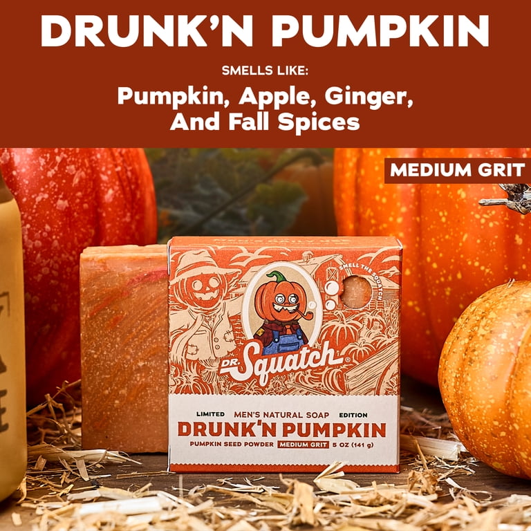 Dr. Squatch Natural Men’s Bar Soap - Cold Process Body Soap Bar - Gifts for Men - Drunkin' Pumpkin (5oz)
