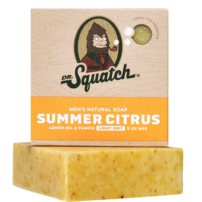 Dr. Squatch Men's Soap, Natural Bar Soap for Men, Summer Citrus, 5 oz