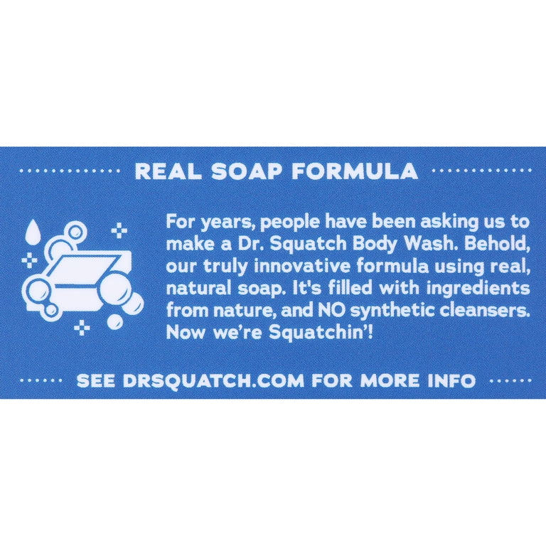 Dr. Squatch Mens Natural Body Wash, Sulfate Free Moisturizing Body Wash for men, Fresh Falls, 14 fl Oz