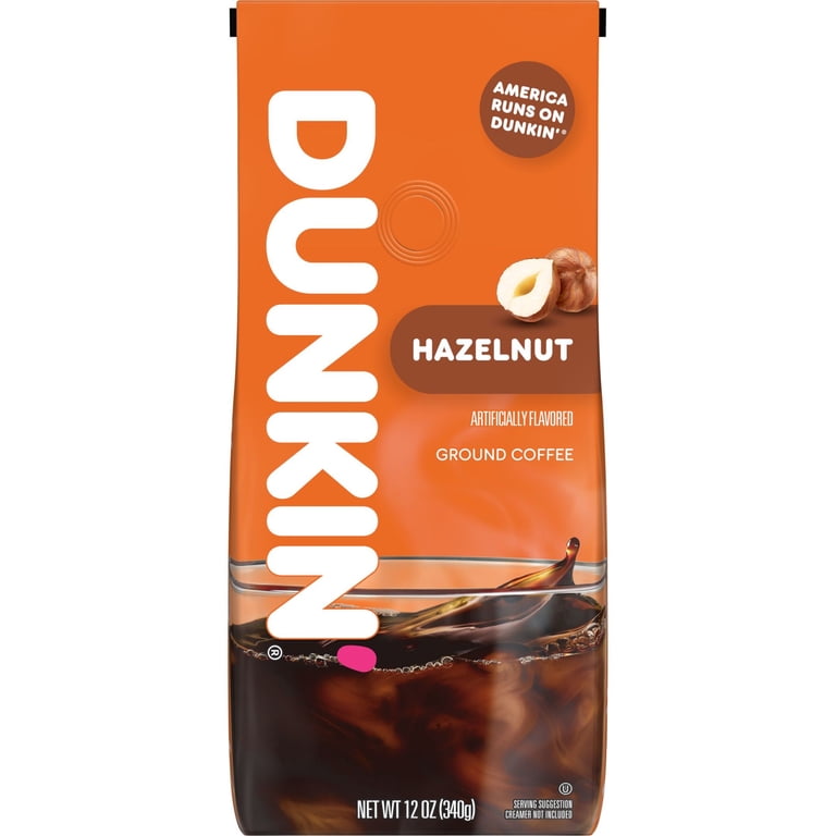 Dunkin' Hazelnut Flavored Ground Coffee, 12 oz