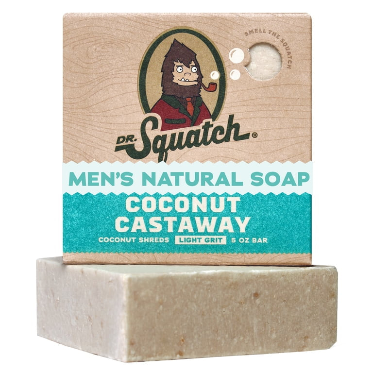 Dr. Squatch Men's Soap, Natural Bar Soap for Men, Coconut Castaway, 5 oz