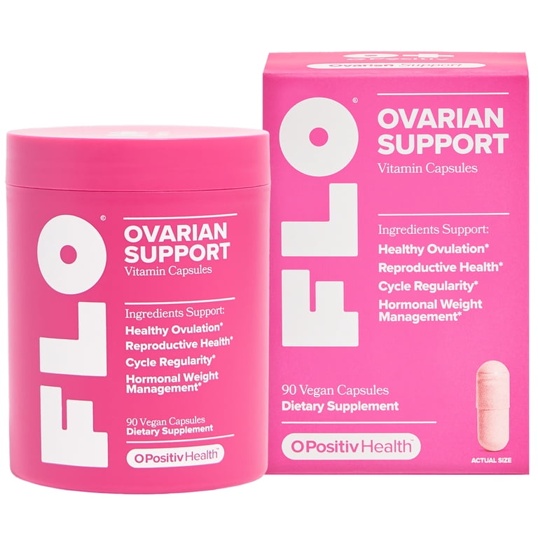 O Positiv FLO Ovarian Support Vitamin Capsules for Hormone Balance and Cycle Regularity, 90 Count