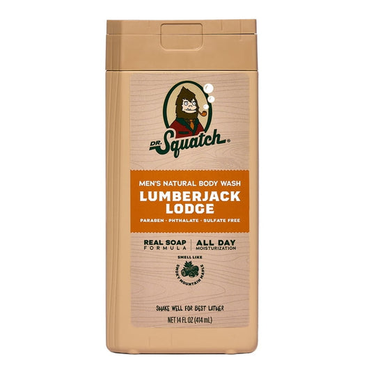 Dr. Squatch Mens Natural Body Wash, Sulfate Free Moisturizing Body Wash for men, Lumberjack Lodge, 14 fl Oz