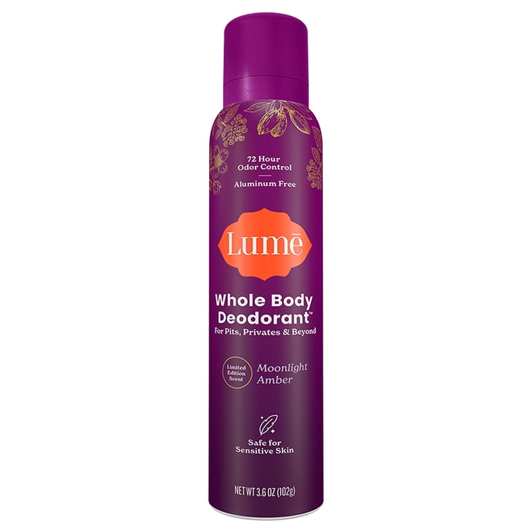 Lume Whole Body Aluminum Free Deodorant Spray, Moonlight Amber, 3.6 oz