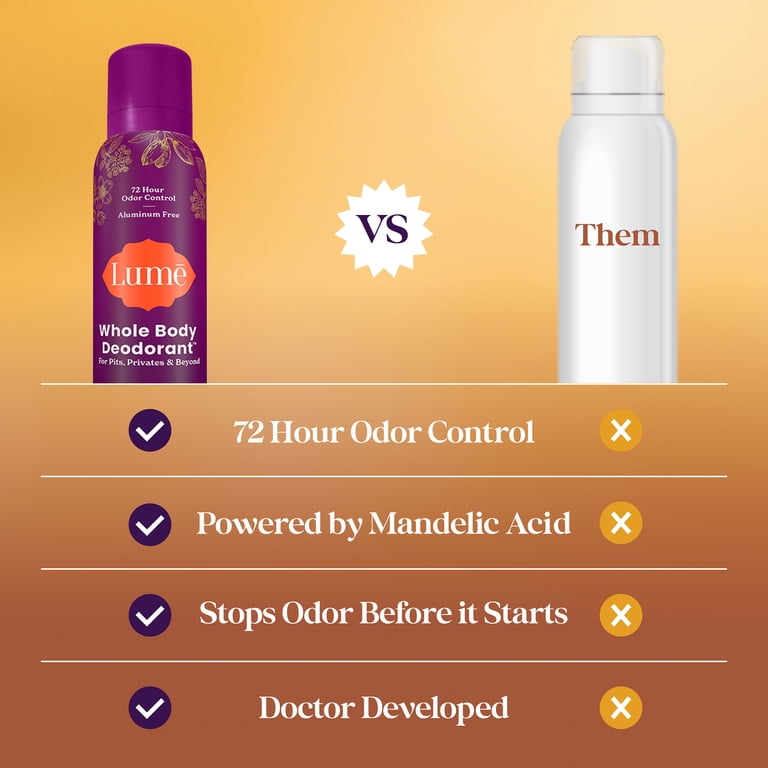 Lume Whole Body Aluminum Free Deodorant Spray, Moonlight Amber, 3.6 oz