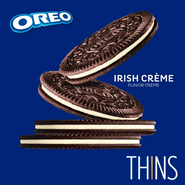 OREO Thins Irish Creme Chocolate Sandwich Cookies, Family Size, 11.78 oz