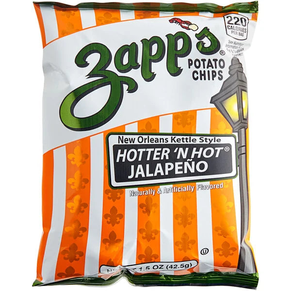 Zapp's Hotter 'N Hot Jalapeno Potato Chips 1.5 oz.