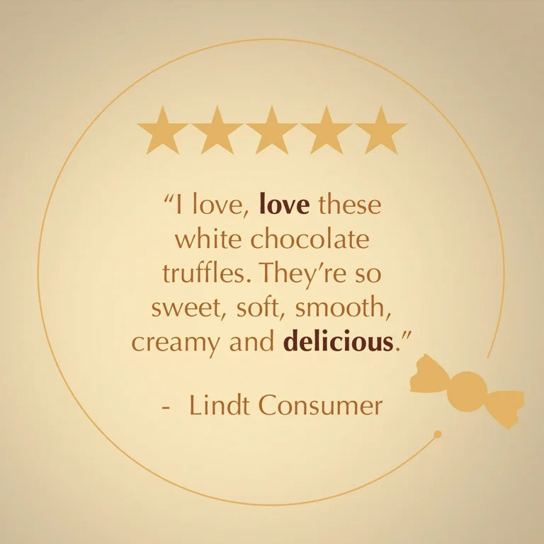 Lindt Lindor White Chocolate Candy Truffles, 8.5 oz. Bag