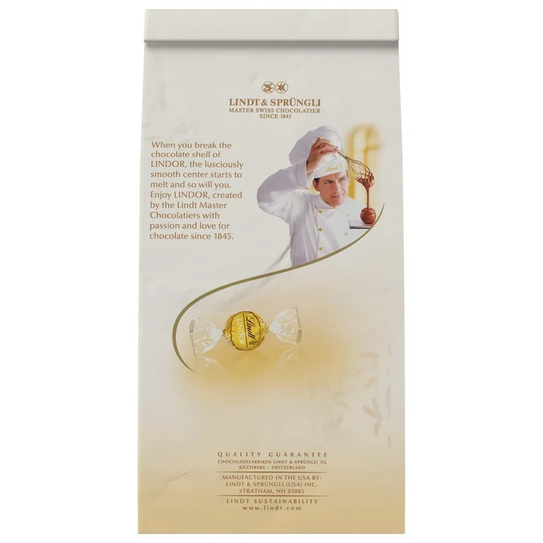 Lindt Lindor White Chocolate Candy Truffles, 8.5 oz. Bag