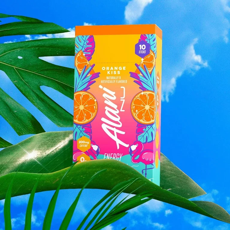 Alani Nu Energy Sticks, Orange Kiss, 10 Count, 200mg Caffeine, Zero Sugar