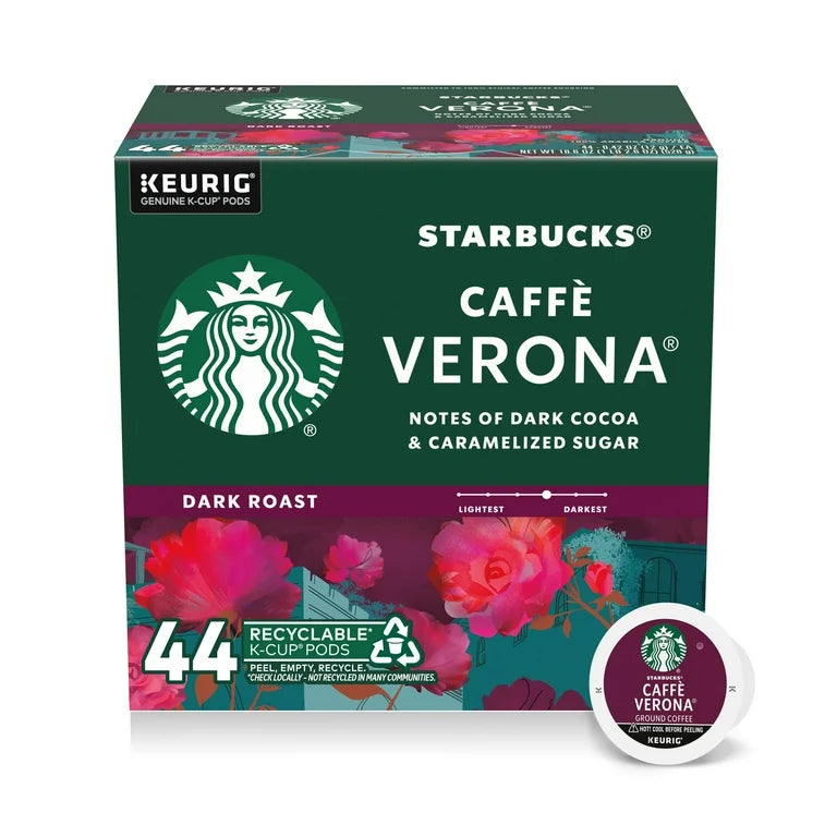 Starbucks Caffè Verona, Dark Roast K-Cup Coffee Pods, 44 Count