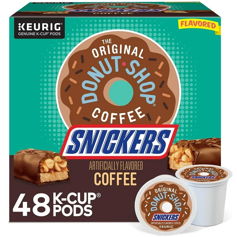 The Original Donut Shop, Snickers Flavored K-Cup Coffee Pods, 48 Count