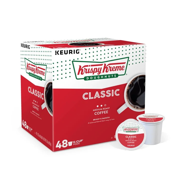 Krispy Kreme Classic Coffee, Keurig K-Cup Pod, Medium Roast, 48ct