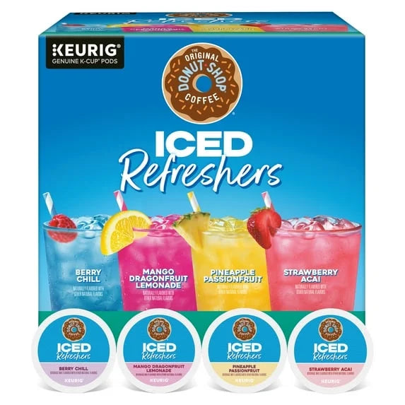 Original Donut Shop, Iced Refreshers Variety Pack K-Cup Pods, 40 Count
