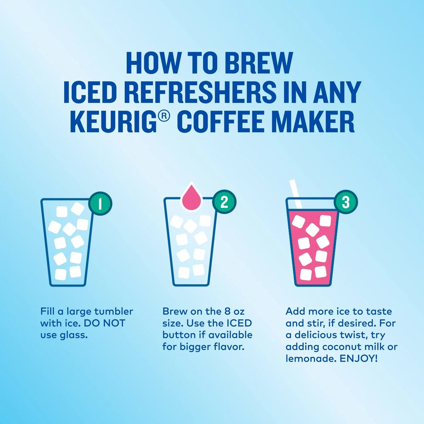 Original Donut Shop, Iced Refreshers Variety Pack K-Cup Pods, 40 Count