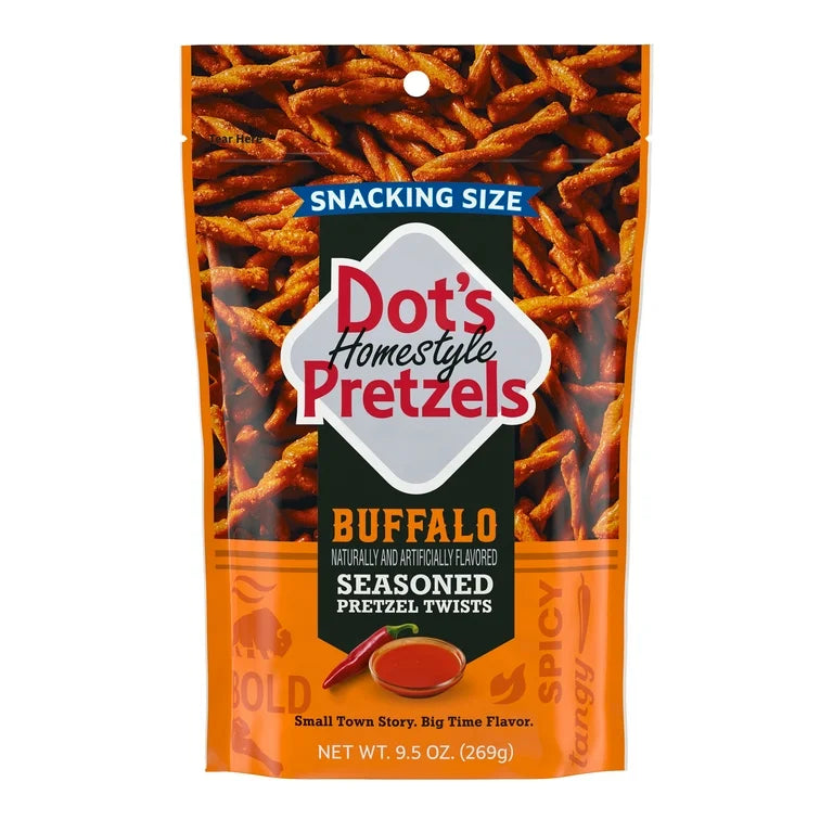 Dot's Homestyle Pretzels Buffalo Seasoned Pretzel Twists Snack, 9.5 oz