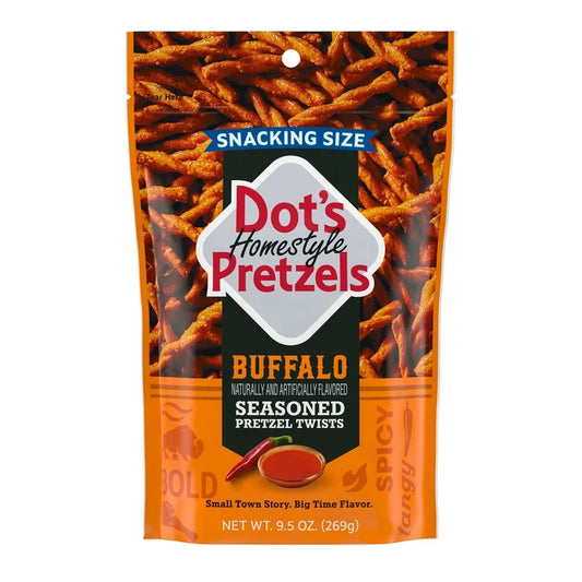 Dot's Homestyle Pretzels Buffalo Seasoned Pretzel Twists Snack, 9.5 oz