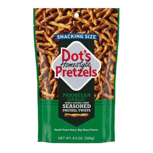 Dot's Homestyle Pretzels Parmesan Garlic Seasoned Pretzel Twists Snack, 9.5 oz